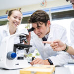 Senior science students in the lab